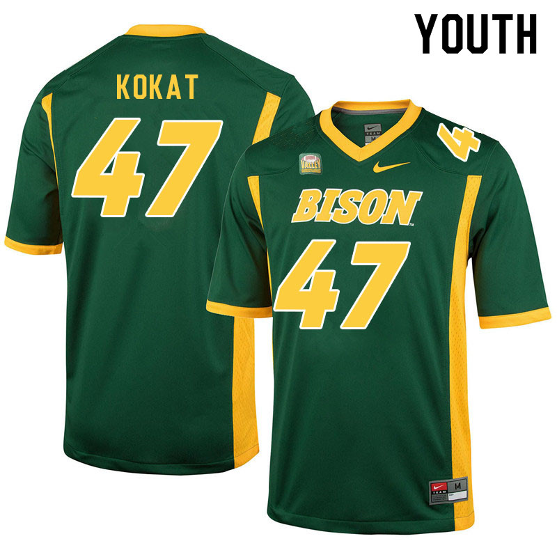 Youth #47 Luke Kokat North Dakota State Bison College Football Jerseys Sale-Green - Click Image to Close